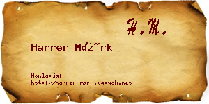 Harrer Márk névjegykártya